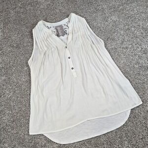Anthropologie Dolan Left Coast Flowy Top  Womans XS White‎ Sleeveless Lace Back